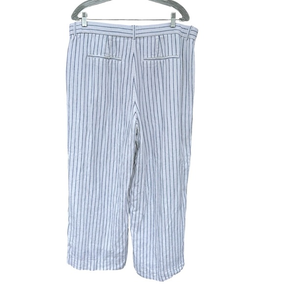 Abercrombie & Fitch Linen White Sloan Pant Blue Pin Stripe - Size 33/16 Short - Picture 4 of 10